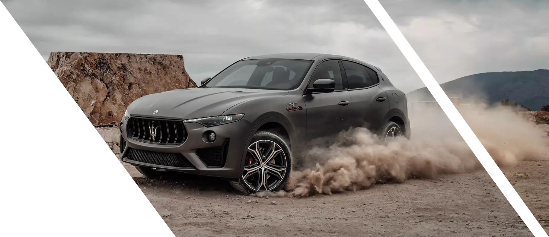 The all new Maserati Levante driving through the desert